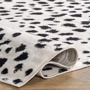 Leopard Print Polypropylene Area Rug – Stain Resistant, Machine Made