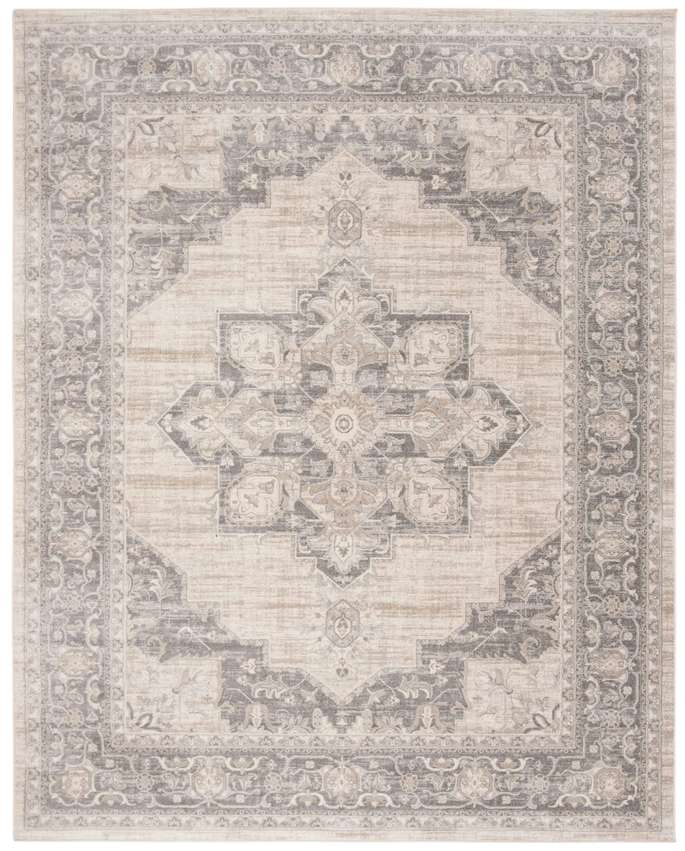 Medallion Area Rug 12x15 – Geometric Distressed Design, Non-Shedding, Easy Clean
