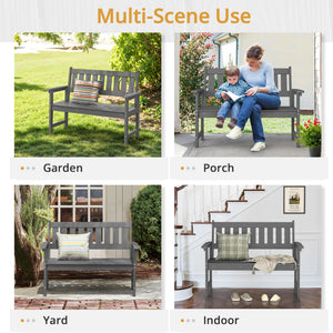 HDPS Outdoor Bench with Ergonomic Backrest, 2-Person
