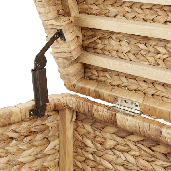 Water Hyacinth Storage Trunk with Curved Lid & Safety Hinge