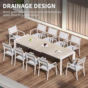 11-Piece Outdoor Patio Dining Set – Extendable Aluminum Table & Chairs
