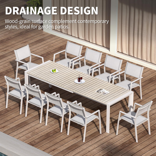 11-Piece Outdoor Patio Dining Set – Extendable Aluminum Table & Chairs