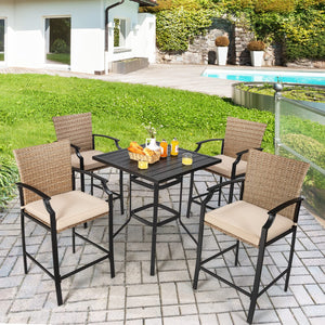 32-Inch Square Outdoor Steel Bar Table
