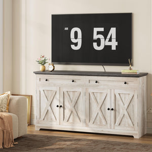 Farmhouse Buffet Cabinet Sideboard with Drawers and Coffee Bar Storage