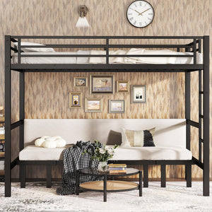 Twin XL Over Twin XL Futon Bunk Bed with Sofa
