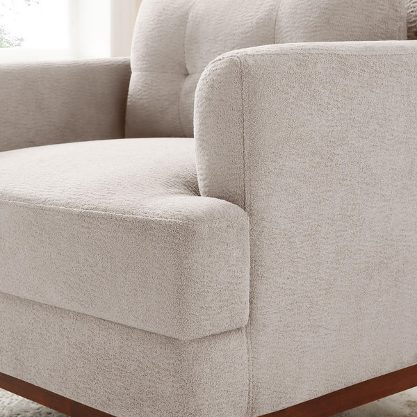 Oversized Accent Chair with Thick Cushion – Terry Fabric Armchair