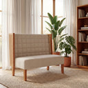Mid-Century Modern Loveseat with Rattan Arms