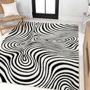 High-Low Abstract Striped Indoor Outdoor Area Rug 7'9" x 10'