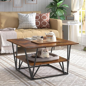 Round Coffee Table with Storage, 30" Marble White Top & Gold Frame