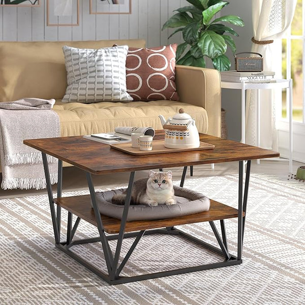 Round Coffee Table with Storage, 30" Marble White Top & Gold Frame