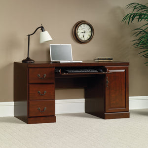 Computer Credenza Desk with Storage Drawers & Keyboard Tray