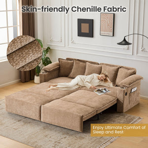 King Size Pull Out Sofa Bed – 3-in-1 Convertible Sleeper Sofa with Storage & USB Ports