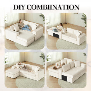 L-Shaped Modular Sectional Sofa with Oversized Chaise & Cloud Foam