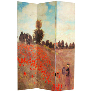 Canvas Room Divider Folding Privacy Screen – Monet Art Print