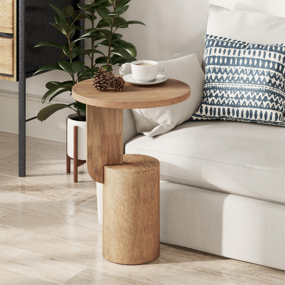 Round Geometric End Table