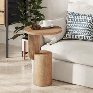 Round Geometric End Table
