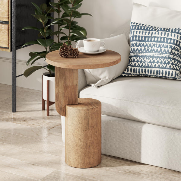 Round Geometric End Table