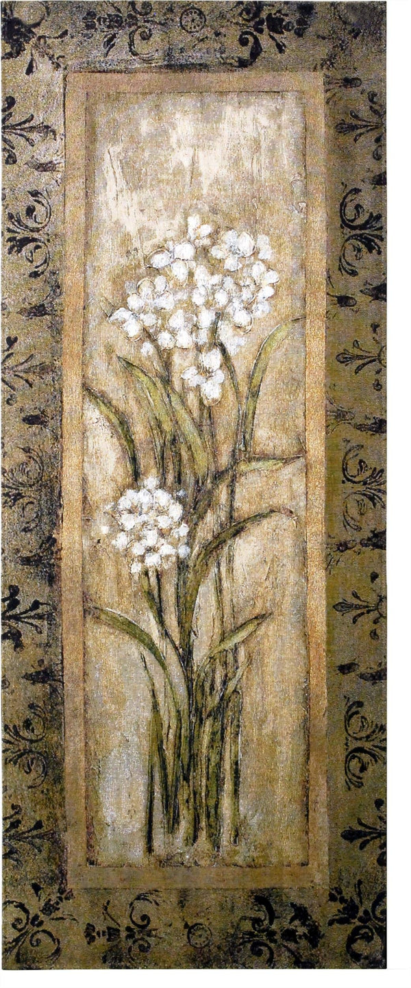 Floral Woven Tapestry Wall Hanging – White Narcissus