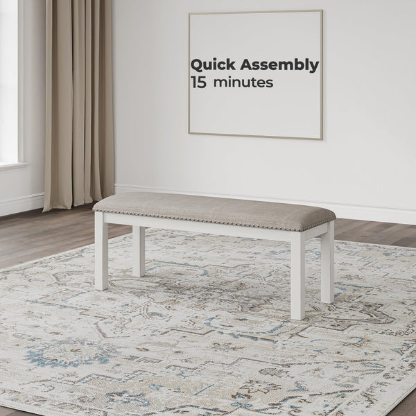 48 Inch Upholstered Dining Bench with Nailhead Trim