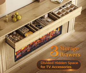 70" Fireplace TV Stand with 42" Electric Fireplace