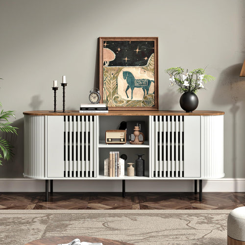 Modern TV Stand for TVs Up to 75" with Adjustable Shelves