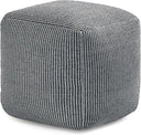 Square Pouf Ottoman Footrest – Cotton Polyester Floor Seating