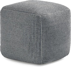 Square Pouf Ottoman Footrest – Cotton Polyester Floor Seating