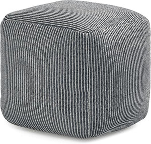 Square Pouf Ottoman Footrest – Cotton Polyester Floor Seating