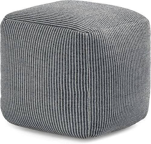 Square Pouf Ottoman Footrest – Cotton Polyester Floor Seating