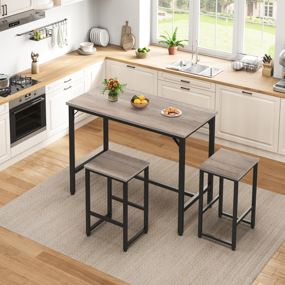 3-Piece Counter Height Dining Table Set with Bar Stools