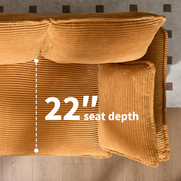83" Corduroy Loveseat Sofa – 2-Seat Couch with Padded Cushions