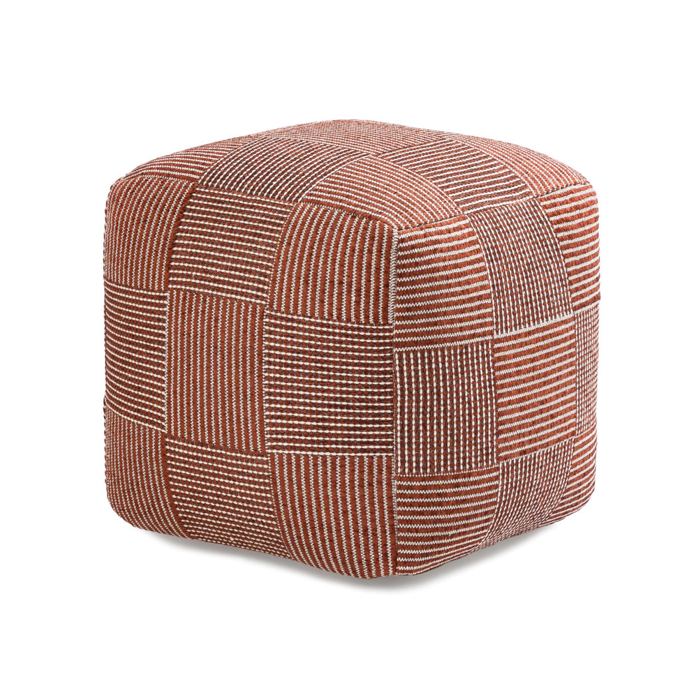 Handmade Square Pouf Ottoman | Cotton Floor Footrest & Accent Seat | 20"