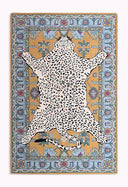 Handmade Leopard Print Wool Area Rug – 5' x 8' Rectangular
