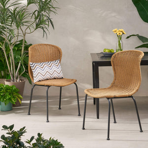 Outdoor Wicker Dining Chairs Set of 2