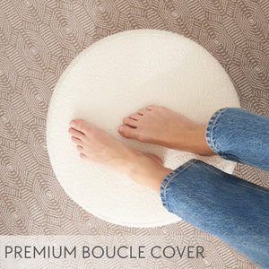Round Boucle Pouf Ottoman Footrest