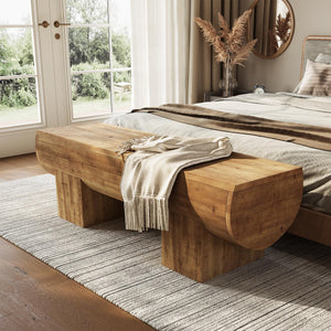 Farmhouse Solid Wood Entryway Bench