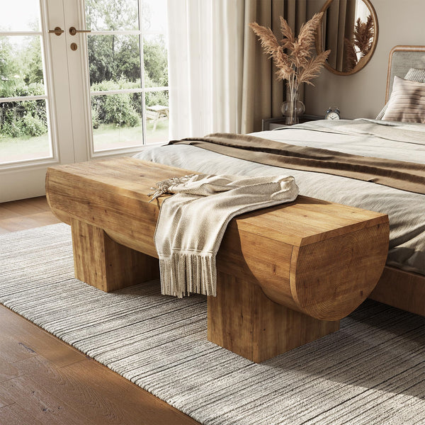 Farmhouse Solid Wood Entryway Bench