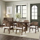 7-Piece Oval Dining Table Set with 6 Upholstered Chairs