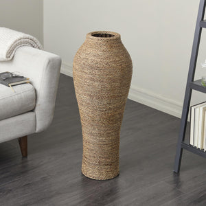 Seagrass Handmade Decorative Vase – Tall Wrapped Centerpiece