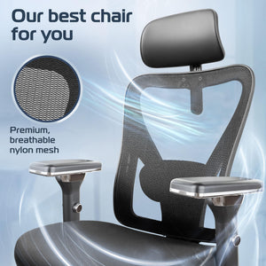 Ergonomic Office Chair with Mesh Back & 3D Headrest