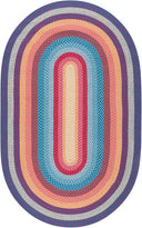 Oval Braided Area Rug 4' x 6' - Indoor Outdoor Washable