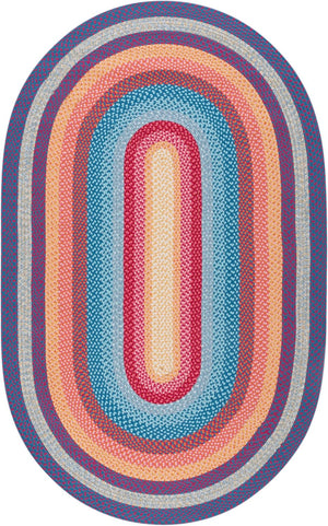 Oval Braided Area Rug 4' x 6' - Indoor Outdoor Washable