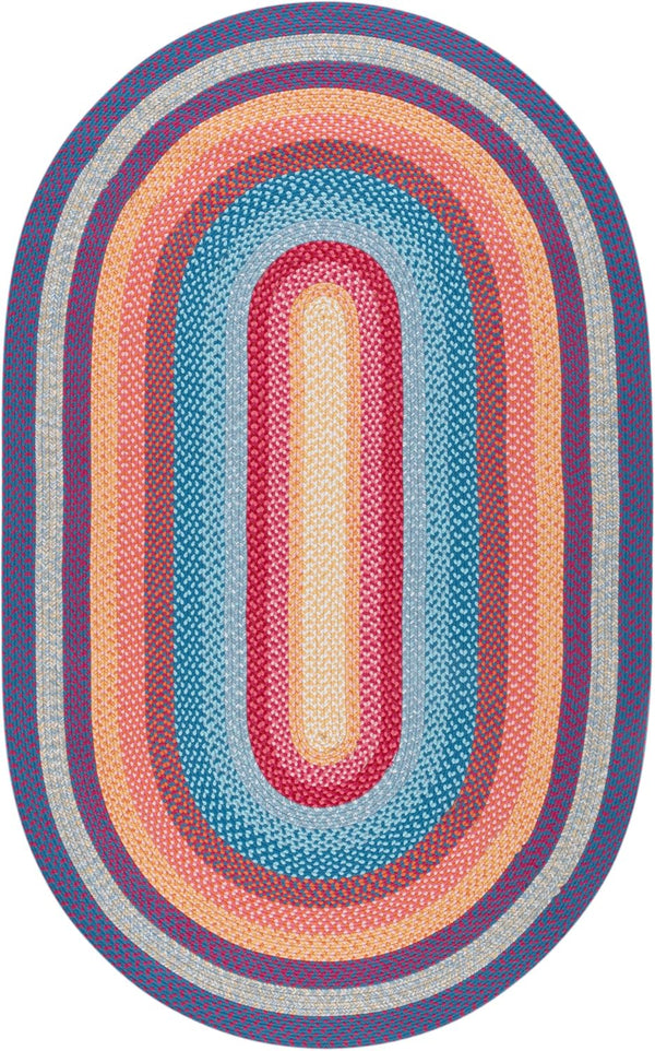 Oval Braided Area Rug 4' x 6' - Indoor Outdoor Washable