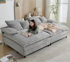 Oversized Indoor Chaise Lounge Chair with Adjustable Backrest