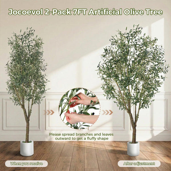Artificial Olive Tree with White Planter – Indoor Faux Plant