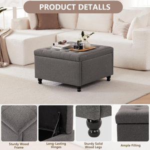 Square Storage Ottoman Coffee Table