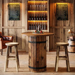 Round Bar Table – 39.4" Bar Height Bistro Pub Table