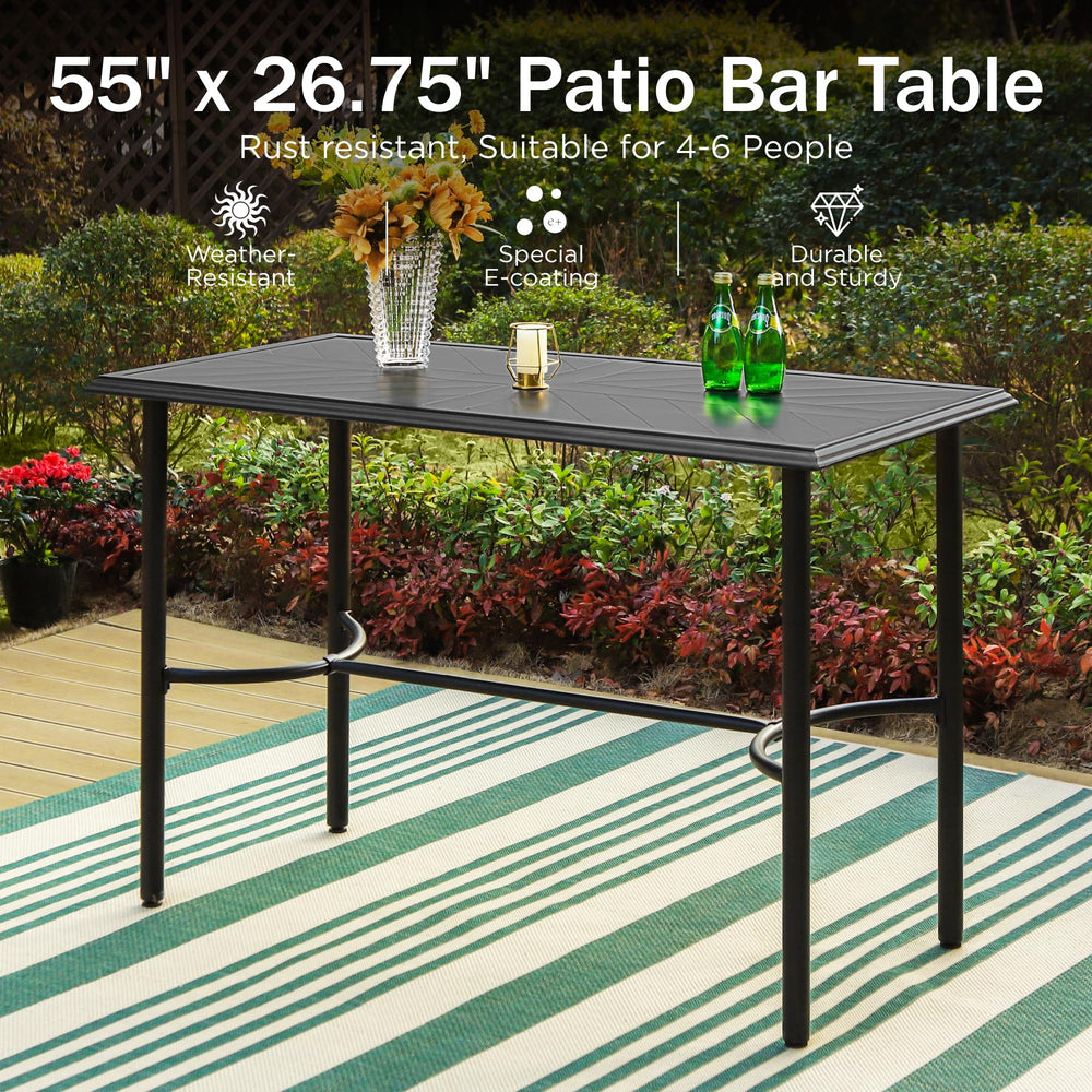 Outdoor Metal Patio Bar Table – Counter Height