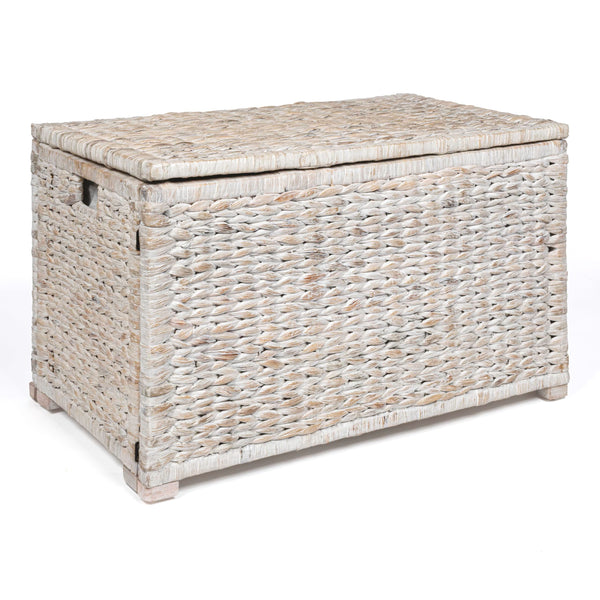 Woven Water Hyacinth Storage Trunk with Lid