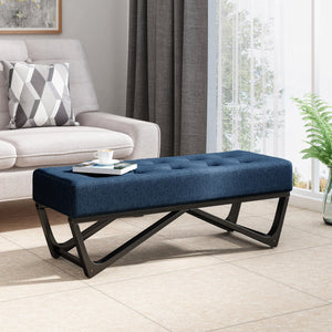 Button-Tufted Upholstered Ottoman Bench